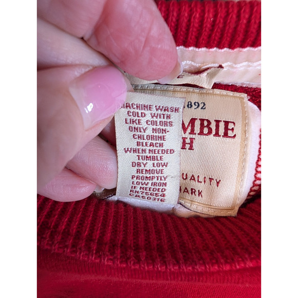 VTG Y2K Mens Red Abercrombie & Fitch Moose Logo Long Sleeve Muscle Fit Tee MED - Picture 8 of 9